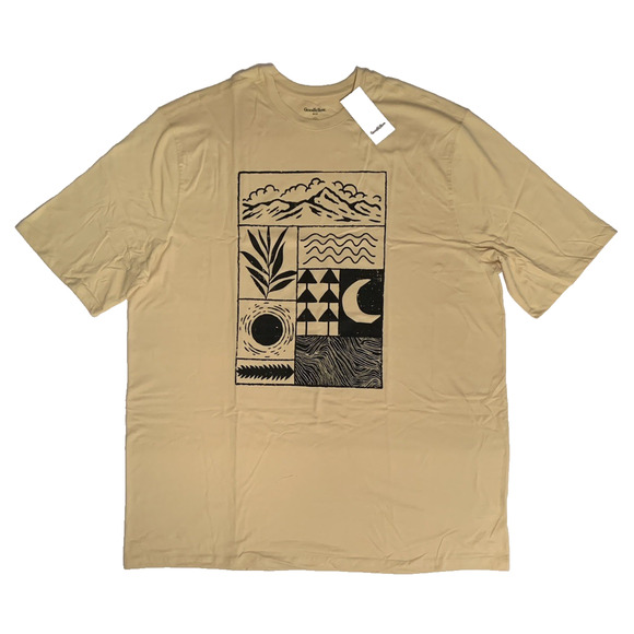 Men's Rustic Nature Yellow Gold Short Sleeve XXL Tall T-Shirt - Goodfellow & Co - Picture 1 of 6